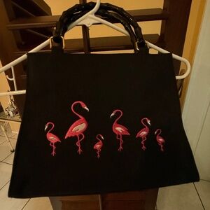 TIANNI BLACK FLAMINGO EVENING BAG